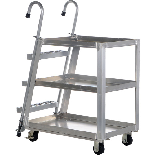 Chariot de pr&eacute;l&egrave;vement de stock, Aluminium, 21-7/8" la x 40" p, 3 tablettes, Capacit&eacute; 660 lb Northern Industrial Supply Inc.