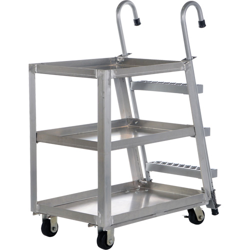 Chariot de pr&eacute;l&egrave;vement de stock, Aluminium, 21-7/8" la x 40" p, 3 tablettes, Capacit&eacute; 660 lb Northern Industrial Supply Inc.
