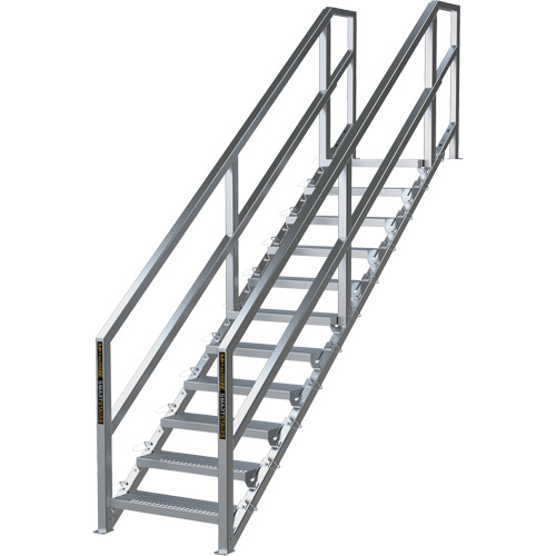 SmartStairs 11-16 Steps Modular Construction Stair System, 120" H Northern Industrial Supply Inc.
