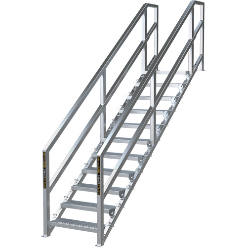 SmartStairs 11-16 Steps Modular Construction Stair System, 120" H Northern Industrial Supply Inc.