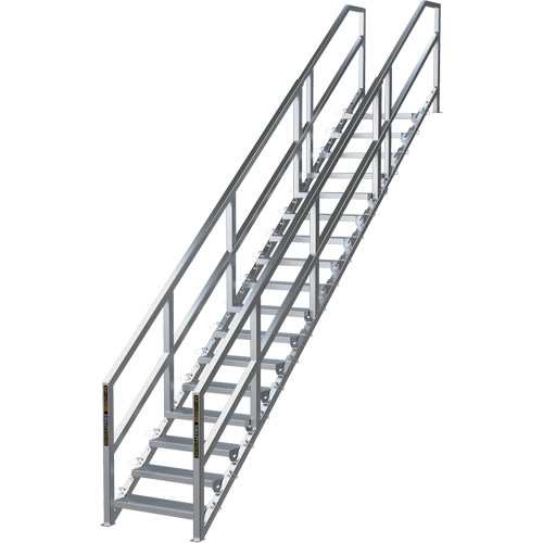 SmartStairs 17-21 Steps Modular Construction Stair System, 157-1/2" H Northern Industrial Supply Inc.