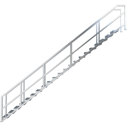 SmartStairs 17-21 Steps Modular Construction Stair System, 157-1/2" H Northern Industrial Supply Inc.