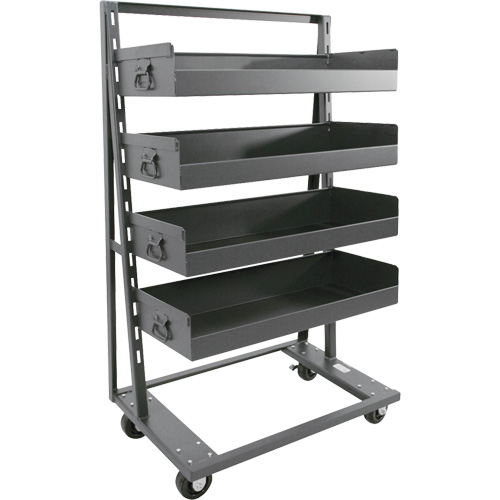 Single-Sided Heavy Duty A-Frame Cart with 4 Large Lipped Trays, 38" x 25" x 63", 2500 lbs. Capacity Northern Industrial Supply Inc.