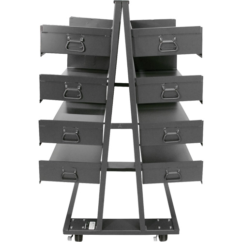 Chariot &agrave; cadre en A robuste &agrave; deux c&ocirc;t&eacute;s avec 8 plateaux &agrave; rebords, 38" x 30" x 63", Capacit&eacute; 2500 lb Northern Industrial Supply Inc.