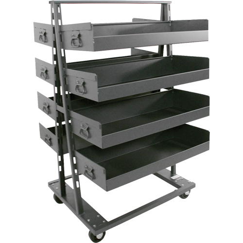 Chariot &agrave; cadre en A robuste &agrave; deux c&ocirc;t&eacute;s avec 8 grands plateaux &agrave; rebords, 38" x 30" x 63", Capacit&eacute; 2500 lb Northern Industrial Supply Inc.