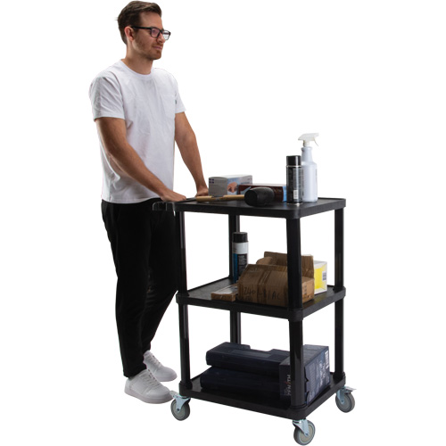 Chariot utilitaire avec tablette plate, 3 tiers, 18-1/8" x 37-3/8" x 27-3/4", Capacit&eacute; 330 lb Northern Industrial Supply Inc.