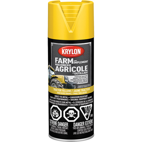 Peinture en a&eacute;rosol pour la ferme et l'&eacute;quipement, Jaune John Deere, Tr&egrave;s brillant, 12 oz, Canette a&eacute;rosol Northern Industrial Supply Inc.