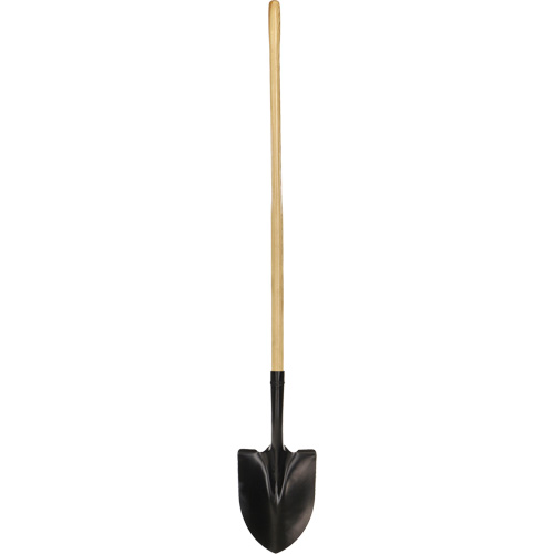 Round Point Shovel, Tempered Steel Blade, Wood, Straight Handle Northern Industrial Supply Inc.