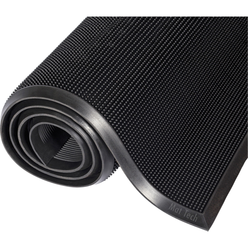 Mat-A-Dor Mat, Rubber, Scraper Type, Finger Tip Style Pattern, 2' x 2-2/3', Black Northern Industrial Supply Inc.