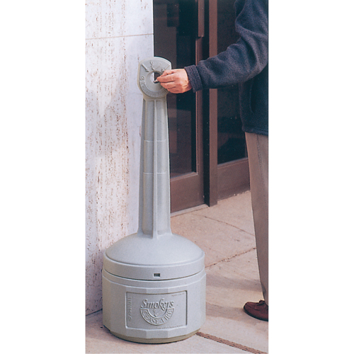 Smokers Cease-Fire&reg; Cigarette Butt Receptacle, Free-Standing, Plastic, 4 US gal. Capacity, 38-1/2" Height Northern Industrial Supply Inc.