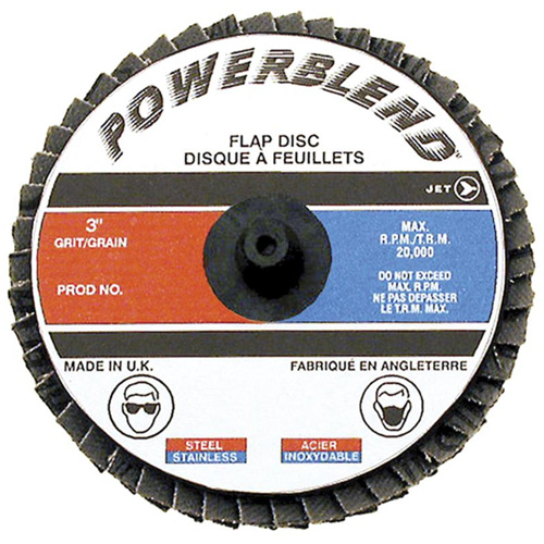 POWERBLEND Roll-on Flap Disc, 2" x Type R, Z120 Grit, Zirconia Alumina Northern Industrial Supply Inc.