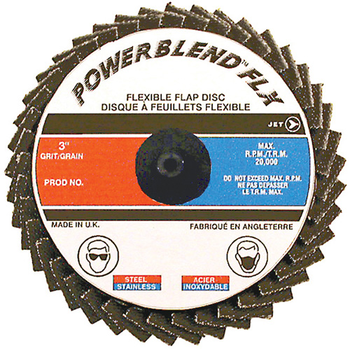 Disque &agrave; lamelles &agrave; rouler POWERBLEND FLX, 2" x Type R, Grain Z40, Alumine de zirconium Northern Industrial Supply Inc.