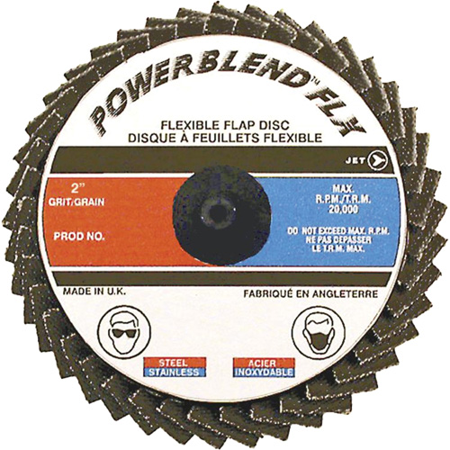 Disque &agrave; lamelles &agrave; rouler Powerblend FLX, 3" x Grain 120, Alumine de zirconium Northern Industrial Supply Inc.