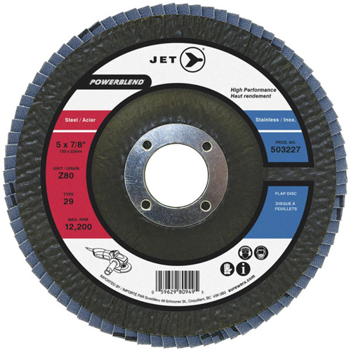 POWERBLEND Flap Disc, 4-1/2" x 7/8", Type 29, Z80 Grit, Zirconia Alumina Northern Industrial Supply Inc.