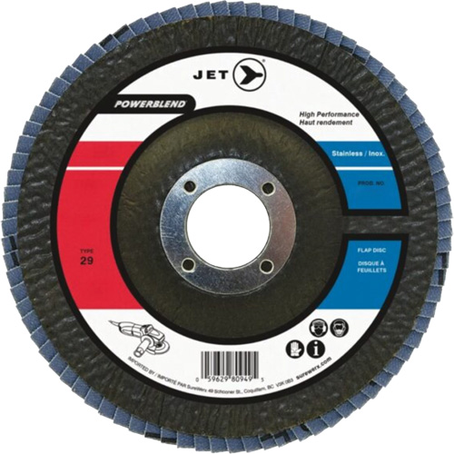 Disque &agrave; lamelles POWERBLEND, 5" x 7/8", Type 29, Grain Z120, Alumine de zirconium Northern Industrial Supply Inc.