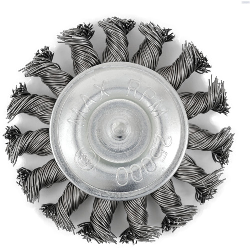Brosse radiale &agrave; fils nou&eacute;s torsad&eacute;s mont&eacute; sur mandrin EKR275-20, 3", Fils ,02", Tige 1/4" Northern Industrial Supply Inc.