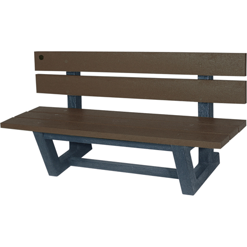 Outdoor Park Benches, Recycled Plastic, 72" L x 23-3/16" W x 29-13/16" H, Umber Northern Industrial Supply Inc.