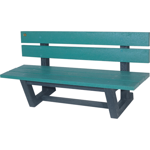 Outdoor Park Benches, Recycled Plastic, 60" L x 22-13/16" W x 29-13/16" H, Green Northern Industrial Supply Inc.