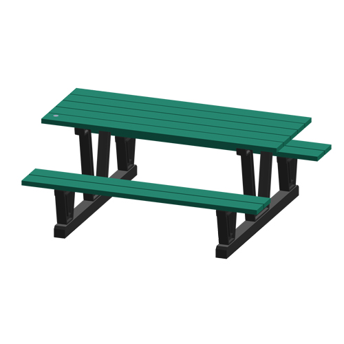 Recycled Plastic Outdoor Picnic Tables, 72" L x 60-5/16" W, Green Northern Industrial Supply Inc.