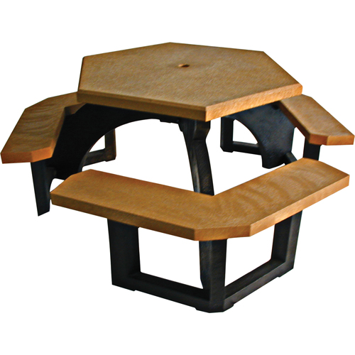 Tables de pique-nique hexagonales en plastique recycl&eacute;, 78" lo x 78" la, C&egrave;dre Northern Industrial Supply Inc.