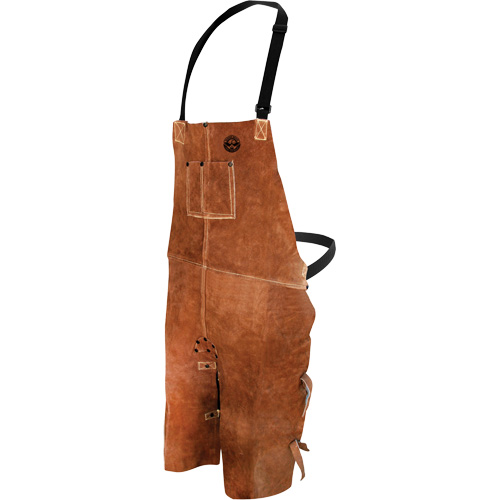 Leather Welding Apron, Split-Leg Bib, 36" L, Brown Northern Industrial Supply Inc.