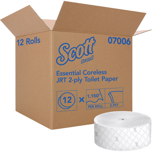 Scott&reg; Essential Toilet Paper, Jumbo/Coreless Roll, 2 Ply, 1150' Length, White Northern Industrial Supply Inc.