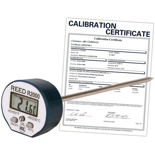 Thermometer with Calibration Certificate, Contact, Digital, -40-450°F (-40-230°C) Northern Industrial Supply Inc.