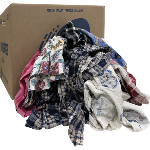 S&eacute;lection de chiffons d'essuyage, Flanelle, M&eacute;lange de couleurs, 20 lb Northern Industrial Supply Inc.