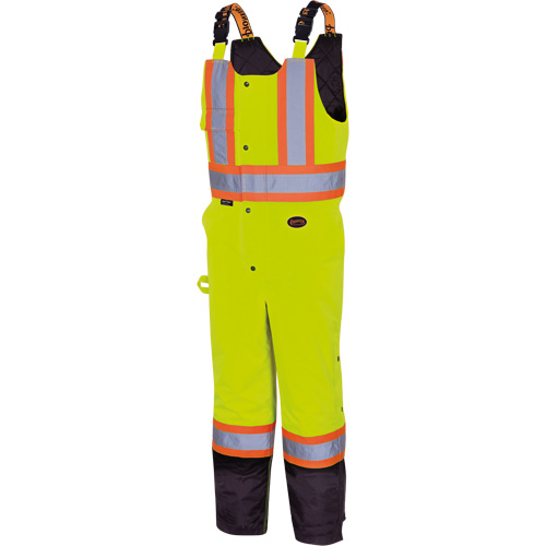 5041BB Pantalon &agrave; bretelles matelass&eacute; imperm&eacute;able, Polyester, Grand, Jaune lime haute visibilit&eacute; Northern Industrial Supply Inc.