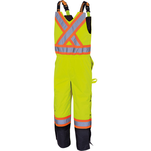 5041BB Pantalon &agrave; bretelles matelass&eacute; imperm&eacute;able, Polyester, Grand, Jaune lime haute visibilit&eacute; Northern Industrial Supply Inc.