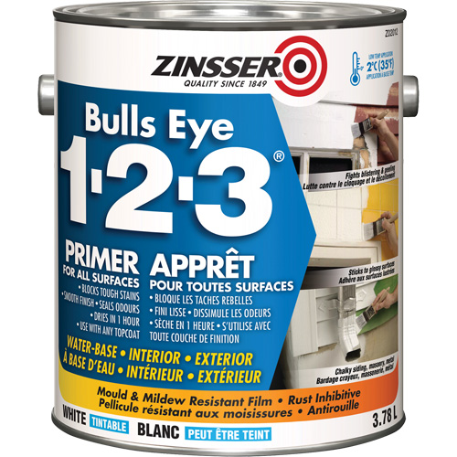 Bulls Eye 1-2-3&reg; Water-Base Primer, 3.78 L, Gallon, White Northern Industrial Supply Inc.