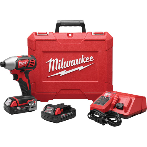 M18 Cordless Hex Impact Driver Kit, 1/4", 1500 in-lbs Max. Torque, 18 V, Lithium-Ion Northern Industrial Supply Inc.