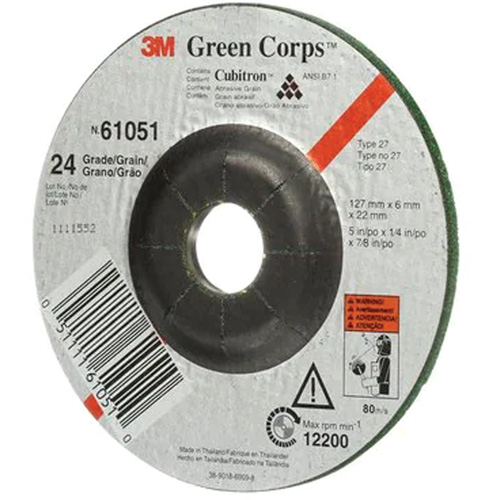 Meule flexible Green Corps, 5" x 1/4", Arbre 7/8", C&eacute;ramique, Type 1 Northern Industrial Supply Inc.