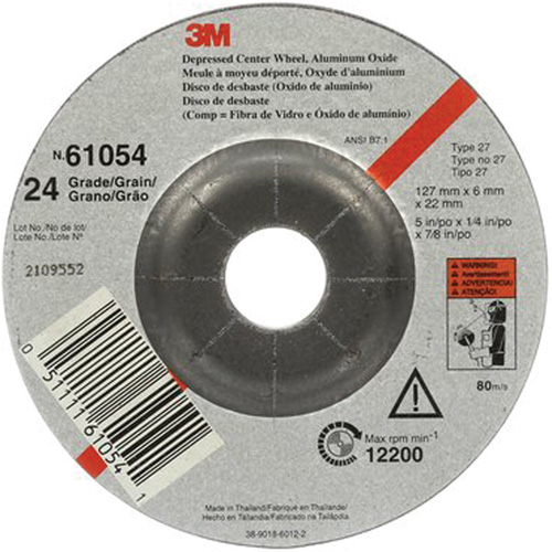 Depressed Centre Grinding Wheel, 5" x 27, Aluminum Oxide Northern Industrial Supply Inc.