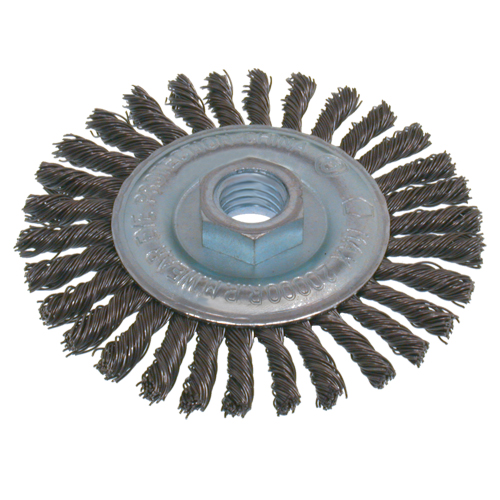 Economy High Speed Stringer Bead Knot Wire Wheel Brush, 6" Dia., 0.02" Fill, 5/8"-11 Arbor, Stainless Steel Northern Industrial Supply Inc.