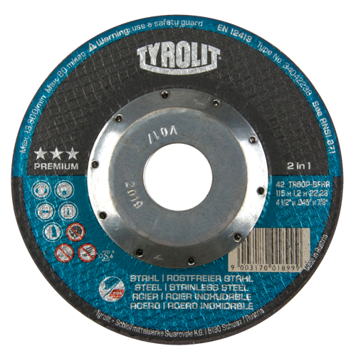 Premium 2 In 1 Thincut Cut-Off Wheel, 6" x 0.045", 7/8" Arbor, Type 27, Aluminum Oxide, 10200 RPM Northern Industrial Supply Inc.