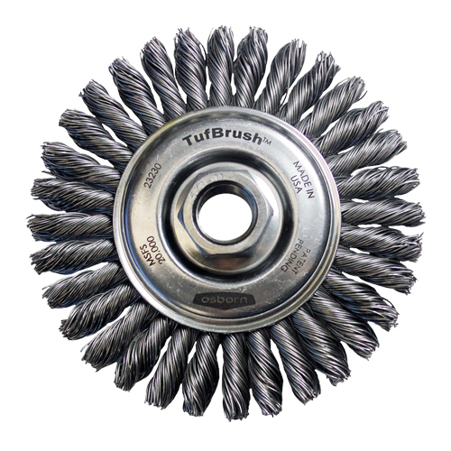 TufBrush Knot Wire Wheel Brush, 4" Dia., 0.02" Fill, 5/8"-11 Arbor, Steel Northern Industrial Supply Inc.