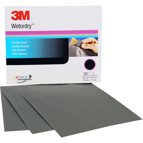 Feuille abrasive Wetordry, 9" x 11", Grain P500, Oxyde d'aluminium Northern Industrial Supply Inc.