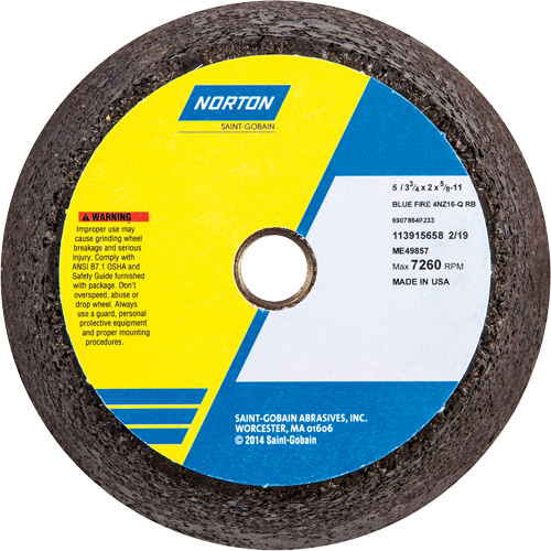 Roue d'&eacute;barbage non renforc&eacute;e portative BlueFire Northern Industrial Supply Inc.