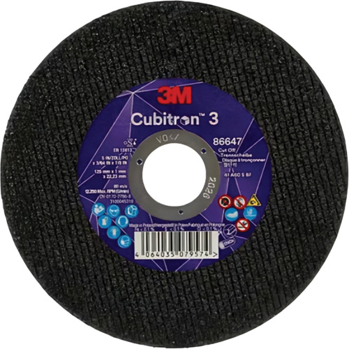 Cubitron 3 Cutting Disc, 5" x 9/32", 3/8" Arbor, Type 41 Northern Industrial Supply Inc.