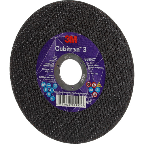 Cubitron 3 Cutting Disc, 5" x 9/32", 3/8" Arbor, Type 41 Northern Industrial Supply Inc.