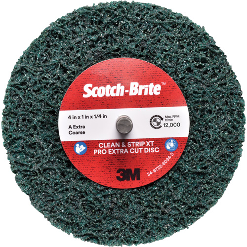 Disque Clean and Strip XT Pro Extra Cut Disc XC-DC Scotch-Brite, 4" dia., Grain Extra grossier, Oxyde d'aluminium Northern Industrial Supply Inc.