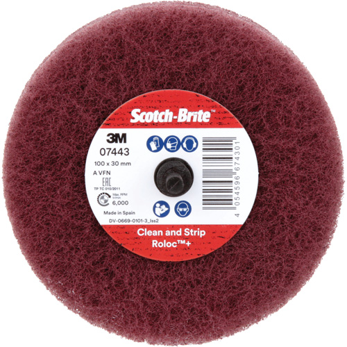 Scotch-Brite Roloc Plus General Purpose Scuffing Wheel, 4" Dia. Northern Industrial Supply Inc.