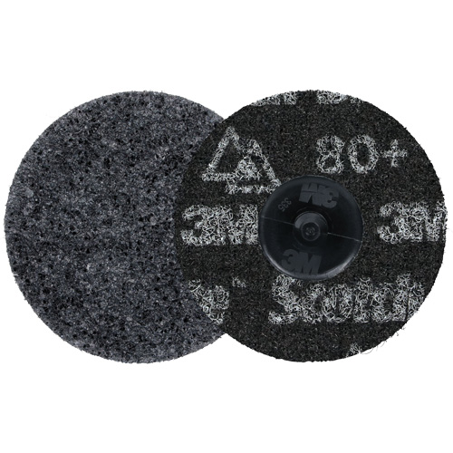 Meule robuste pour le conditionnement de pr&eacute;cision des surfaces Scotch-Brite Roloc, HD-DR, 3" dia., Grain 80+, C&eacute;ramique Northern Industrial Supply Inc.