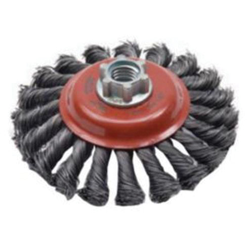 Twist Knot Saucer Cup Brush, 4" Dia., 0.02" Fill, 5/8"-11 Arbor, Steel Northern Industrial Supply Inc.
