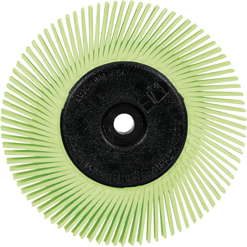 Brosse radiale en soies de pr&eacute;cision type A PN-RB avec adaptateur Scotch-Brite , C&eacute;ramique, Grain 50+, 6" dia. Northern Industrial Supply Inc.