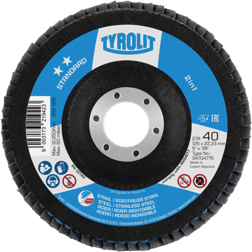 2-in-1 Flap Disc, 4-1/2" x 22.5 mm, Type 27A, 60 Grit, Ceramic Alumina Northern Industrial Supply Inc.