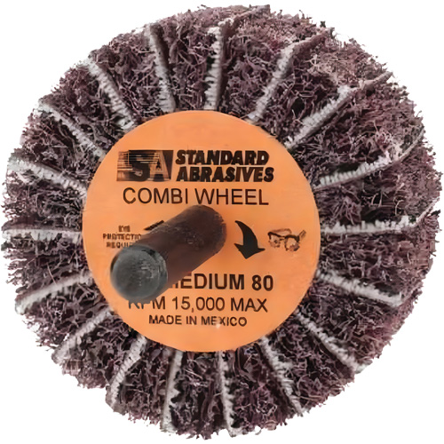 Roue Combi Buff and Blend 898001 Standard Abrasives, 2" dia. x 1" la, Arbre 1/4", Oxyde d'aluminium Northern Industrial Supply Inc.