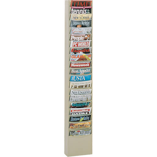 Literature Rack, Wall Mount, 20 Slots, Steel, 9-3/4" W x 4-1/8" D x 58" H Northern Industrial Supply Inc.