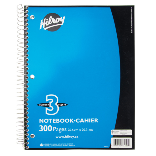 Carnet &agrave; spirale 3 sujets Northern Industrial Supply Inc.